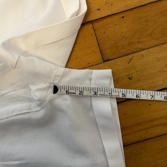 White Linen Blend Shorts with Self Tie, Size 4 - Picture 7 of 9